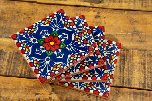 Ceramic Tiles Red Gardenia - 4 Pack