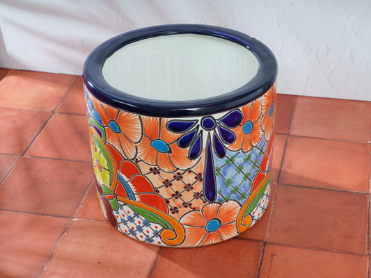 Cylinder Planter - Medium - Cobalt Salmon Multi - (1PC)