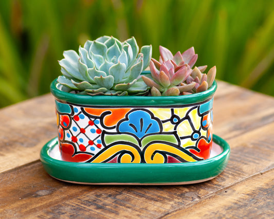 Oval Mini Planter (2PC) - Deep Green