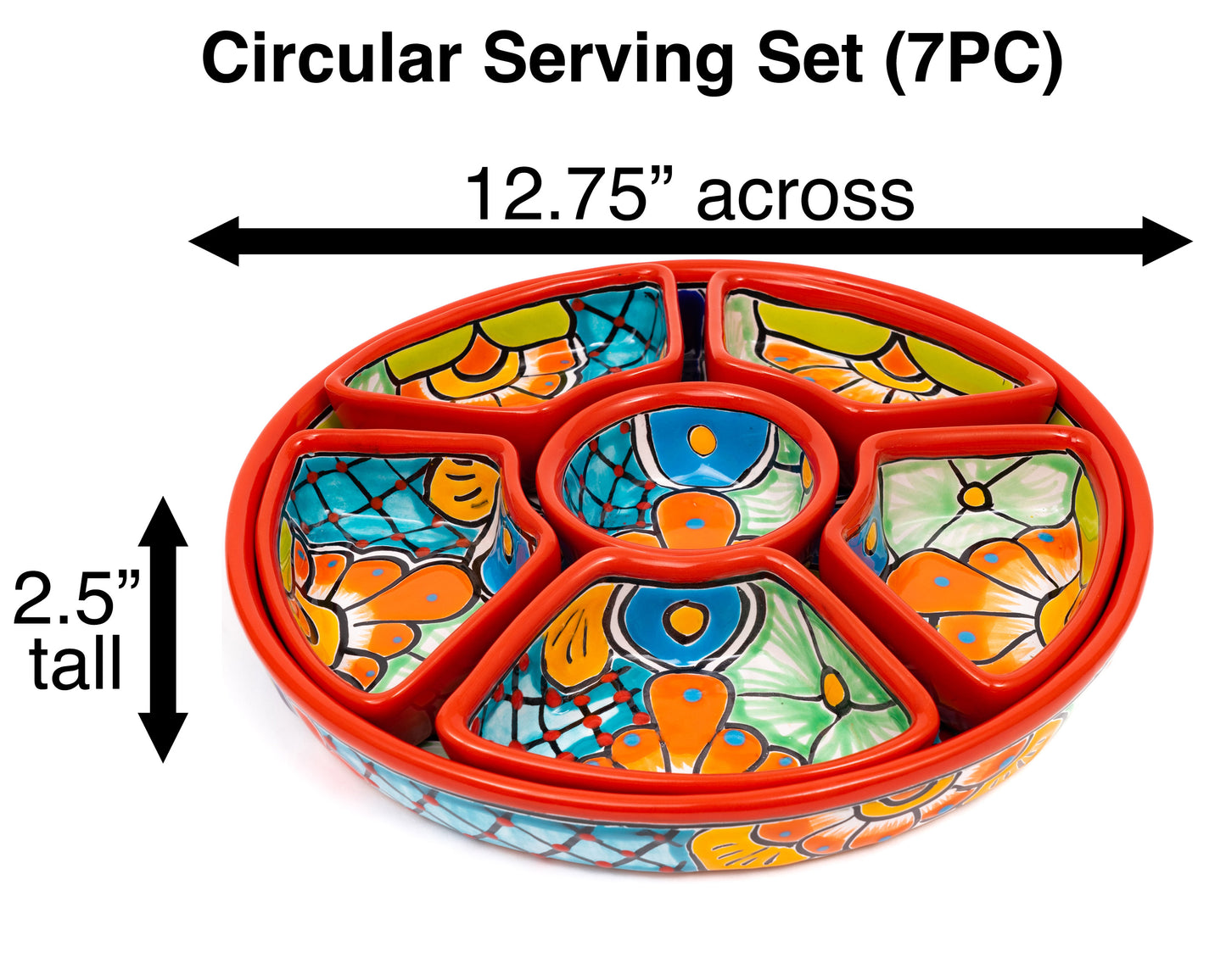Circular Serving Set (7PC) - Red