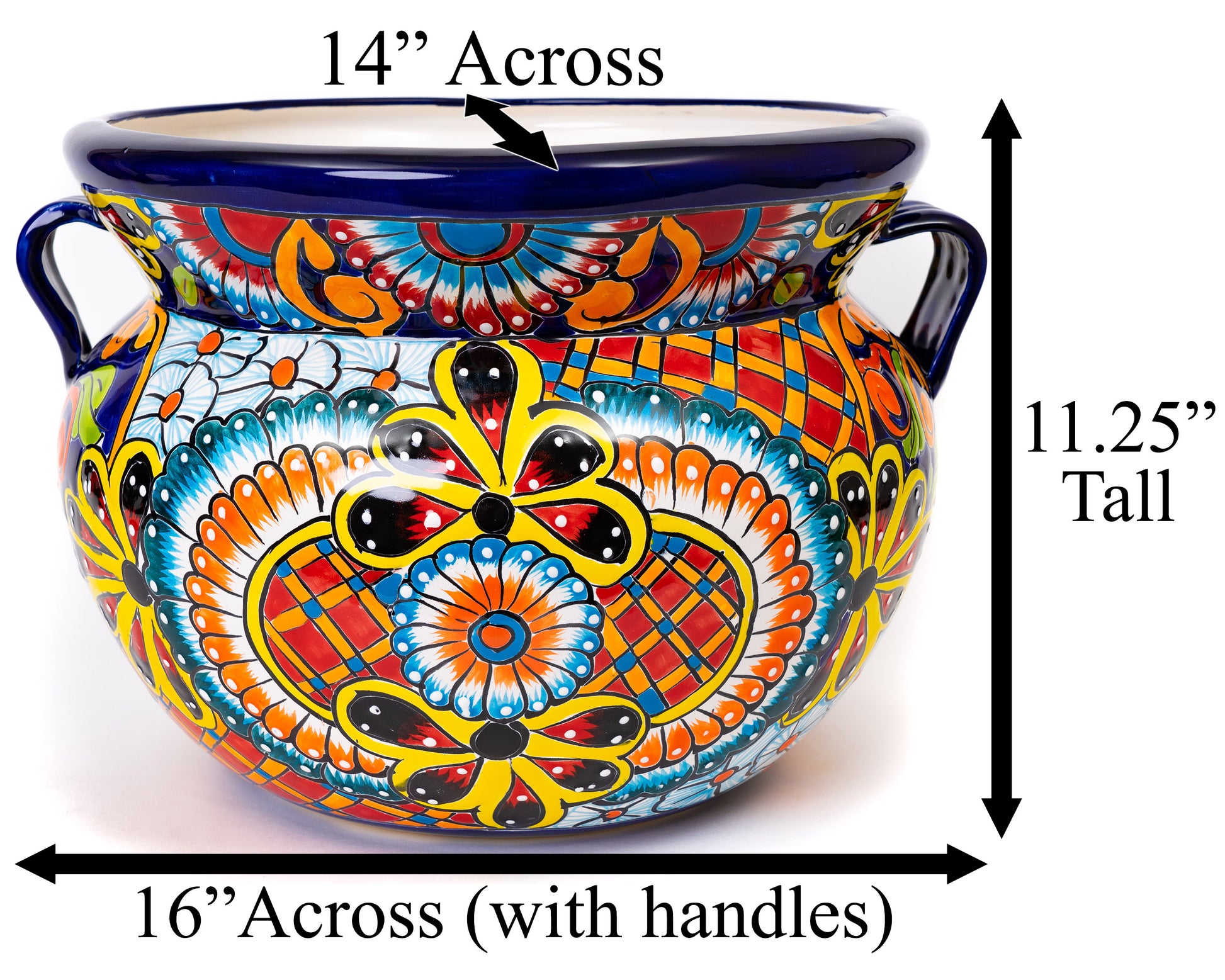 FP050 Halona Colorful Big Ceramic Pot - A Vibrant Statement Piece for Plant  Lovers