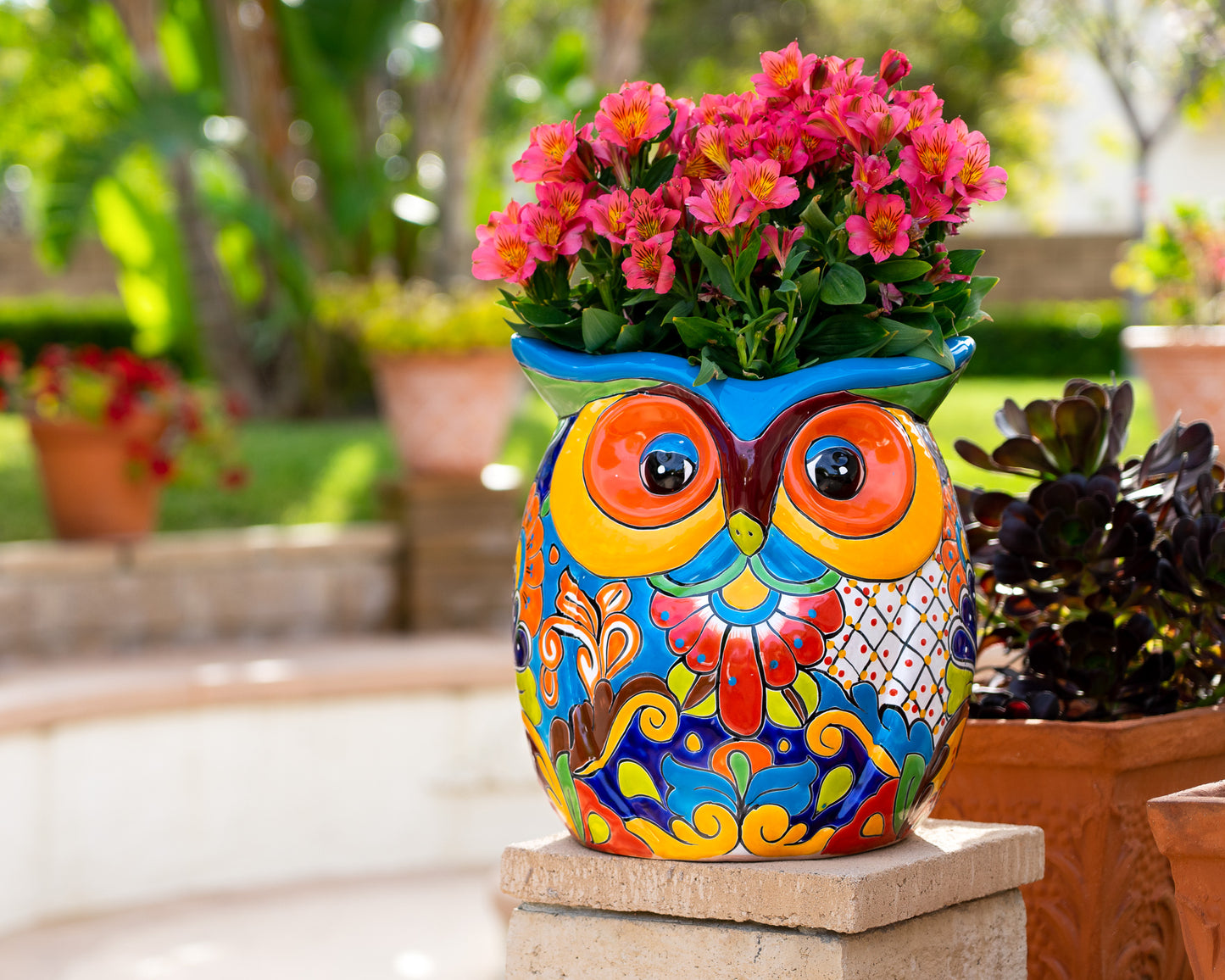 Owl Planter - Extra Large - Multi – Enchanted Talavera