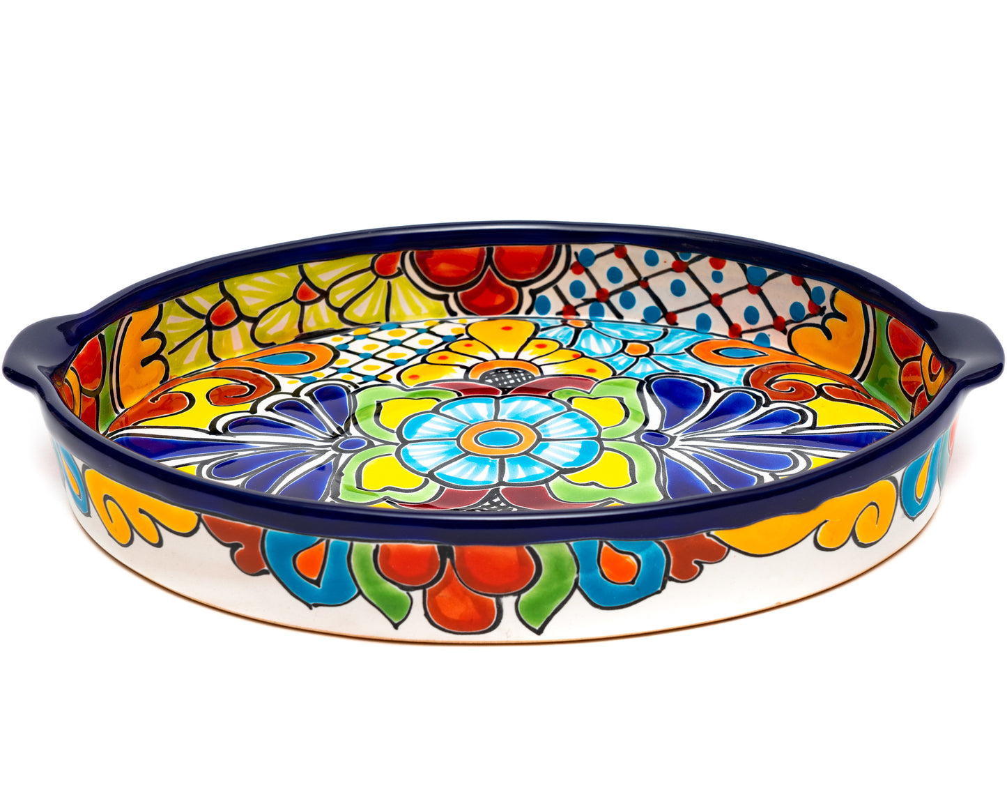 Oval Tray With Handles - Large - Cobalt