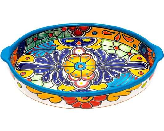 Oval Tray With Handles - Large - Turquoise