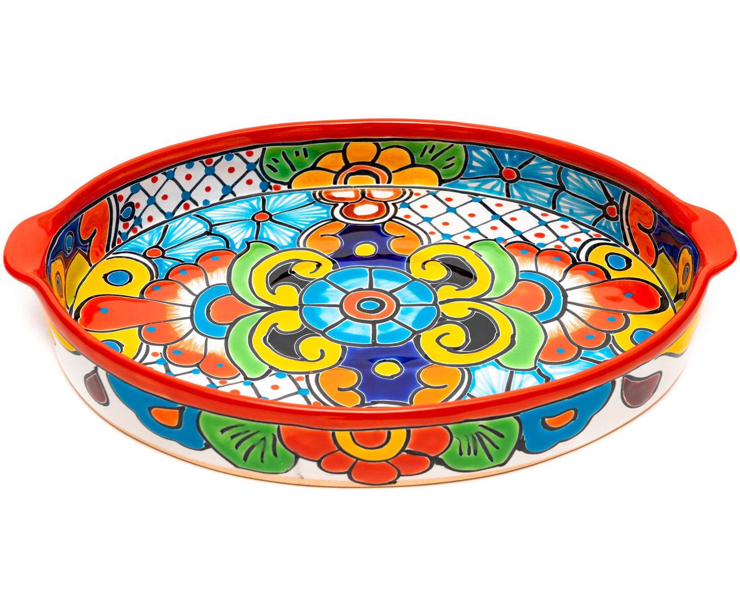 Oval Tray With Handles - Large - Red