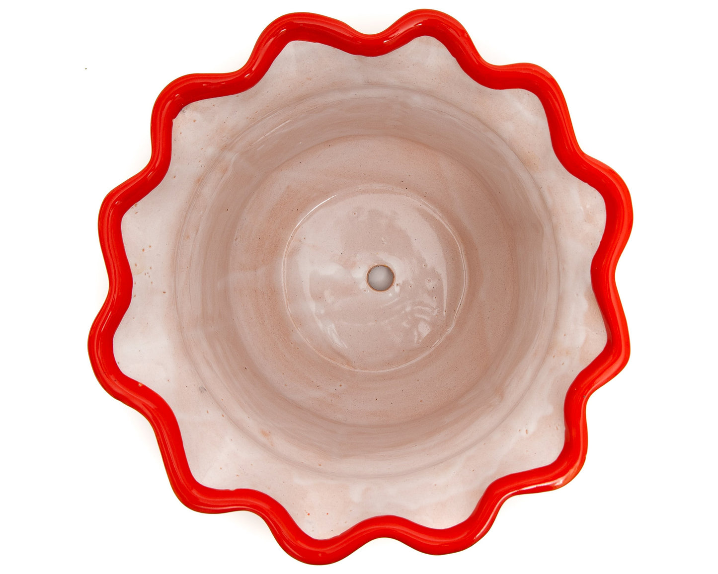 Scalloped Planter - Large - Red