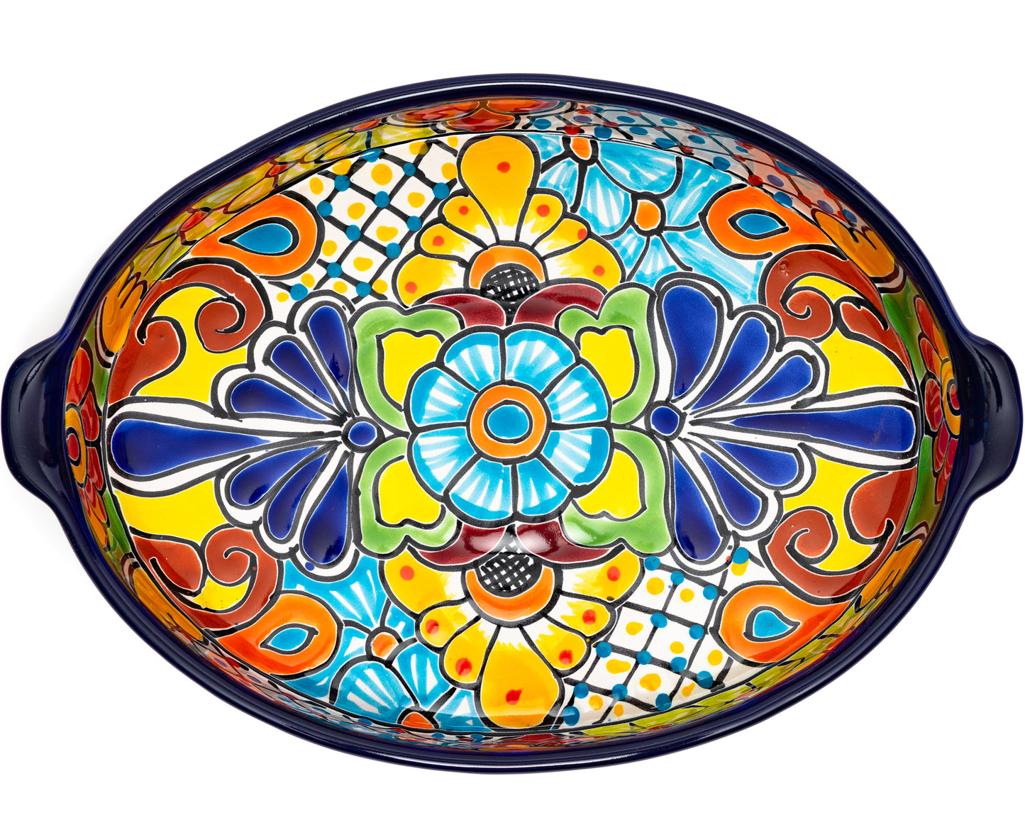 Oval Tray With Handles - Large - Cobalt