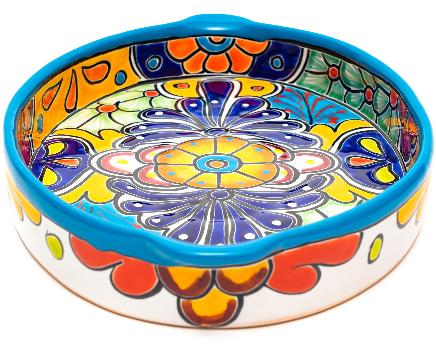 Oval Tray With Handles - Large - Turquoise